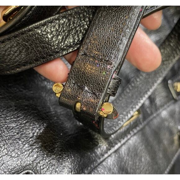 MICHAEL KORS Naomi Large Satchel‎ Black Luxury Leather Zippers Handbag Purse Bag - Picture 12 of 12